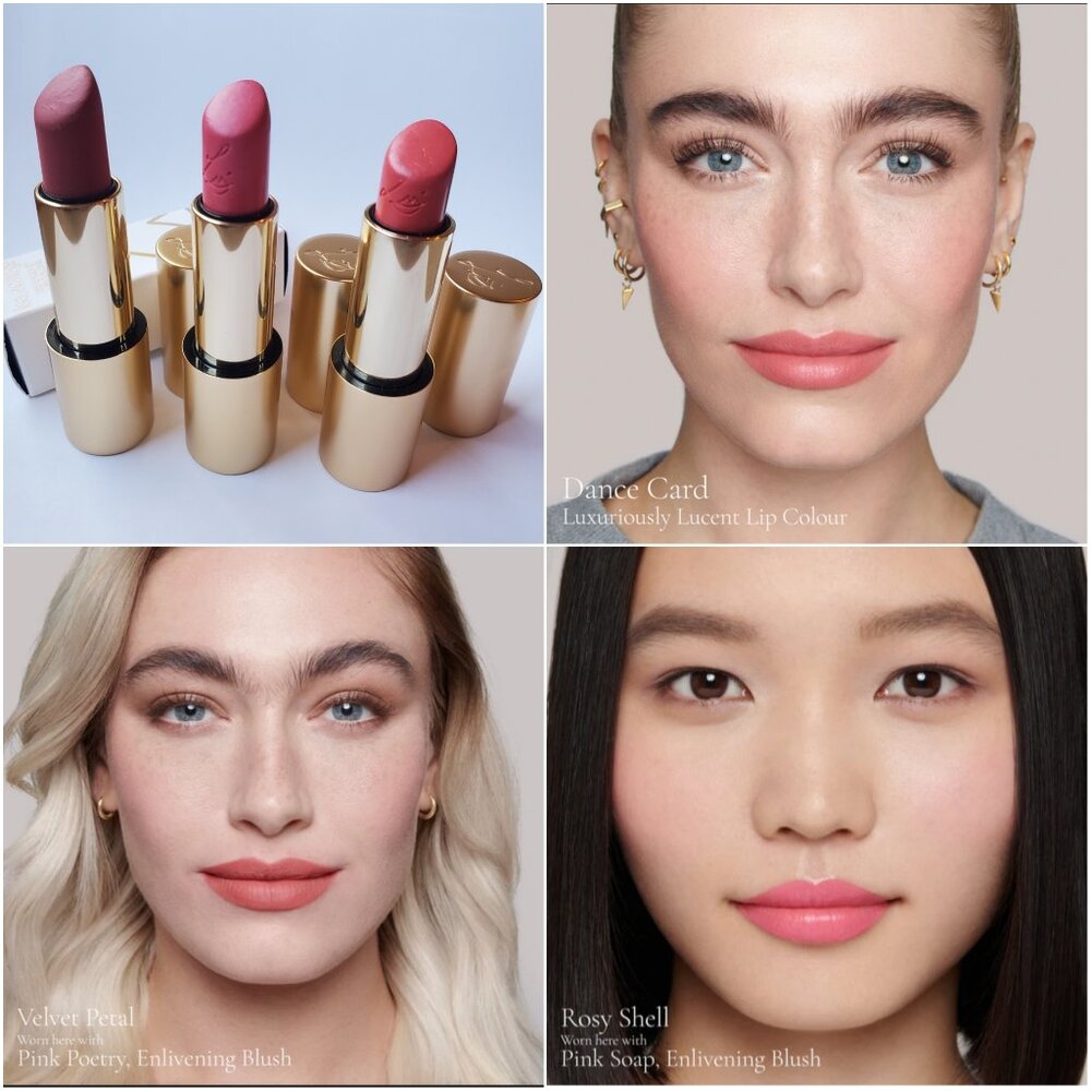 SOLD - Bundle of 3 Lisa Eldridge Lipsticks Velvet Petal Rosy Shell Dance Card